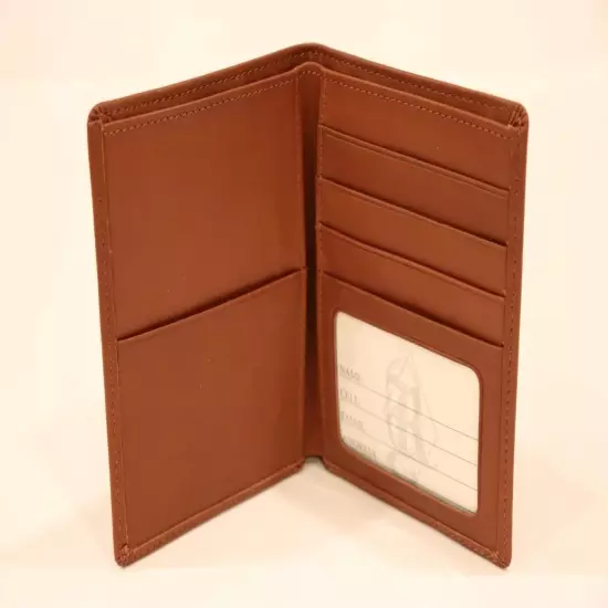 ROYCE LEATHER PASSPORT WALLET Tan Brown RFID Blocking NWT MSRP $125