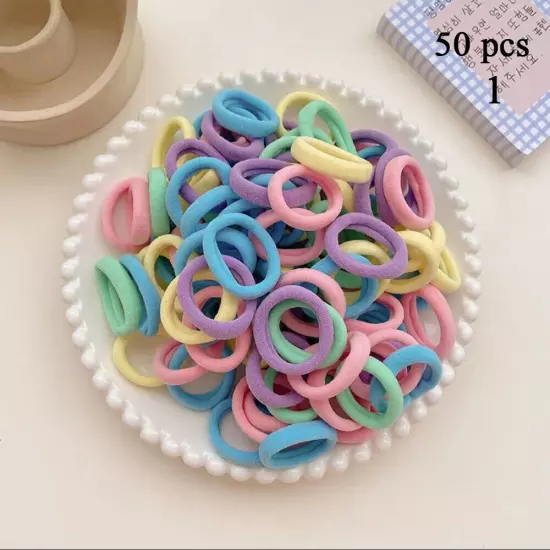 100PCS Mini Small stretchy Endless Elastics Girls kids hair Bobbles Bands