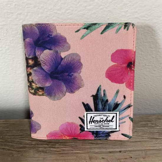 Herschel Supply Co. Passport Card Holder Wallet Tropical Hibiscus Print