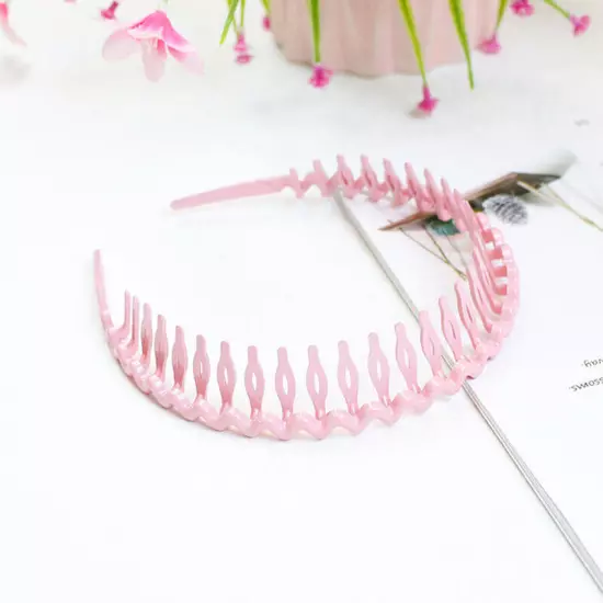 Women Non-Slip Resin Hair Comb Hairband Headband Hair Hoop With Teeth Headwear❉