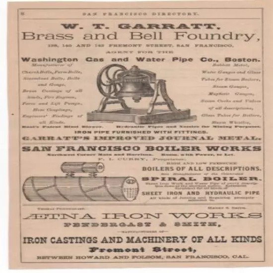 1880s Advertisement for Charles Meyer Gunmaker San Francisco CA & Brass Bells