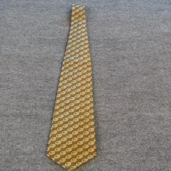 Robert Talbott Best of Class Tie Men's Silk Gold w/Unique Design 58 x 4