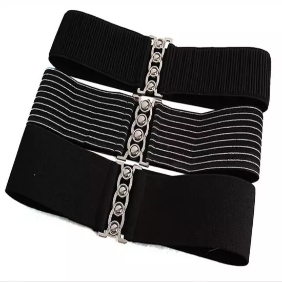 Womens Wide Belts Elasticated Ladies Casual Stretch Buckle Dress Waist Belt