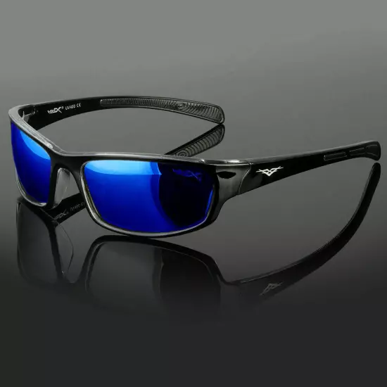 Mens Wrap Around Fashion Sunglasses Fishing Golf Running Sport Glasses[Blue]