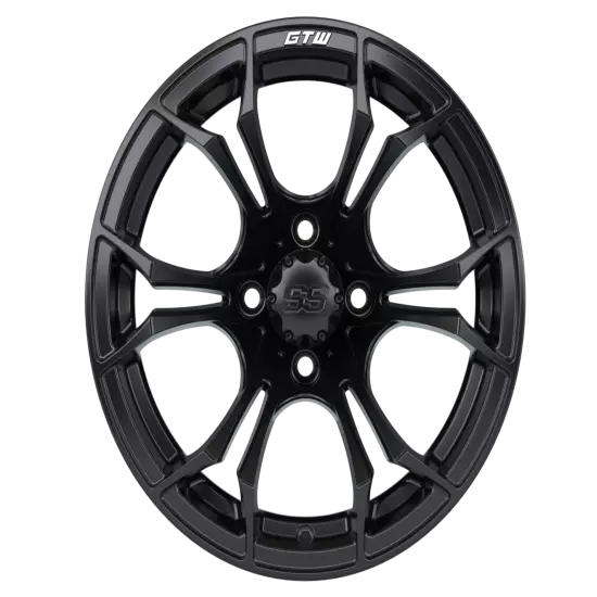 Set of 4 GTW 14" Spyder Matte Black Lifted Golf Cart Wheels on 23" A/T Tires