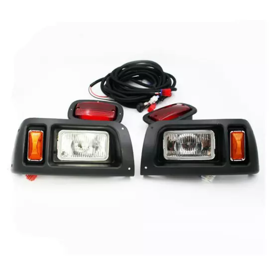 For Club Car DS 1982 and UP Red & Amber Light Kit Headlight Tail Light Halogen