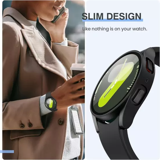 For Samsung Galaxy Watch 7 6 5 4 Tempered Glass Protector Screen Case Full Cover