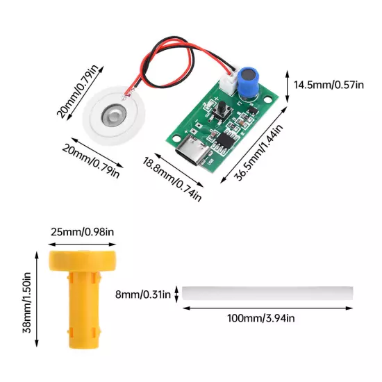 Type-C DIY Ultrasonic Spray Humidifier Atomizer Drive Module Humidifier Module