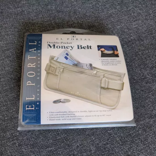 El Portal Double Pocket Waist Money Belt up to 45" waist