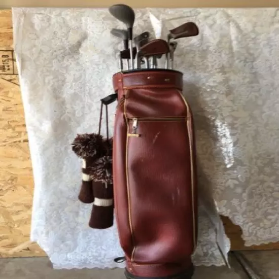 Spalding Golf Bag leather -vintage -Very Good Condition 