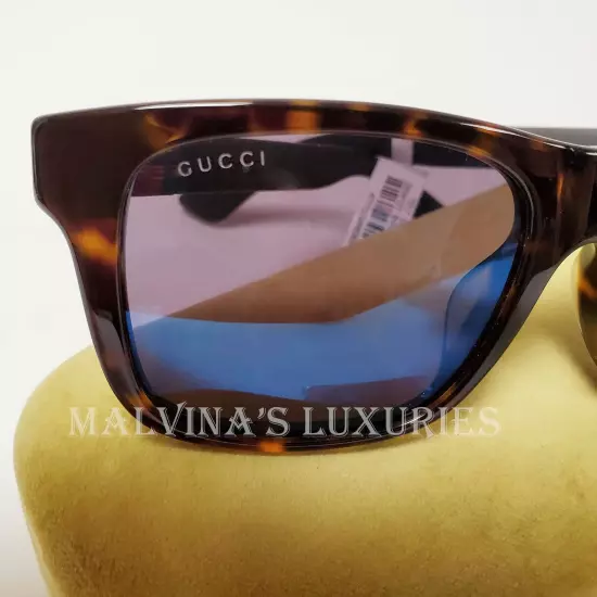 GUCCI SUNGLASSES GG0008SA 003 SQUARE TORTOISESHELL WEB DETAIL MENS