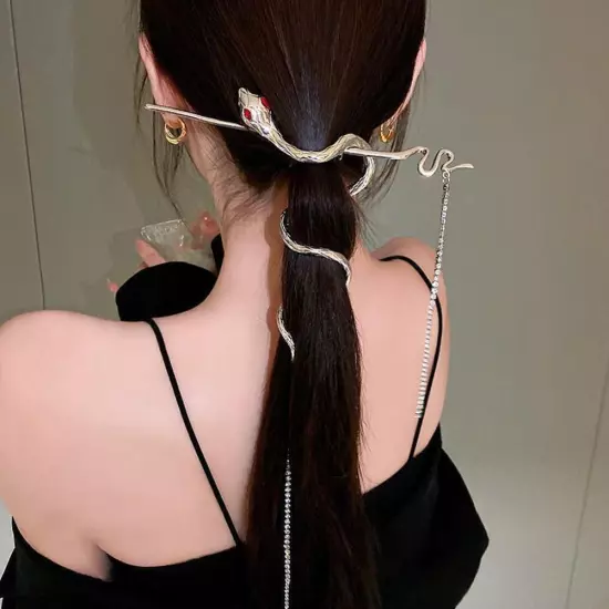 Snake shaped TasselHairpin Simple Chain Tassel Fashion Accesso / Hair L7V9 πη