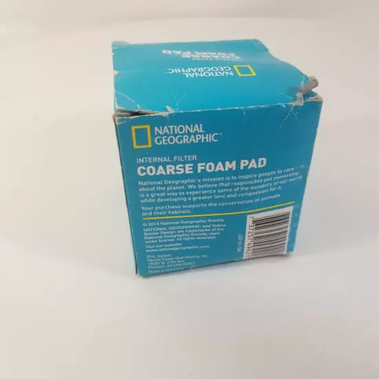 National Geographic Coarse Foam Pad New In Box Internal Filter