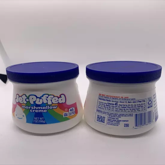 Jet Puffed Marshmallow Crème 7oz Jar Lot Of 2 