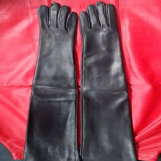 Size 9 ULTRA LONG R.C.E. UNLINED KID LEATHER GLOVES ITALY FORMAL EVENING BOUDOIR