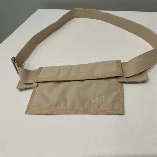 American Tourister Money Belt Hook & Loop 1 Interior Zip Pocket Adjustable Beige