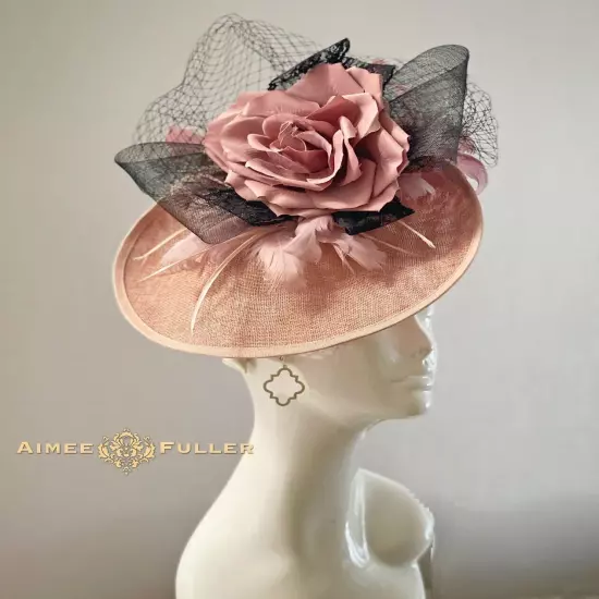 Kentucky Derby Fascinator Purple Cream White Royal Ascot Hat Cocktail Hat