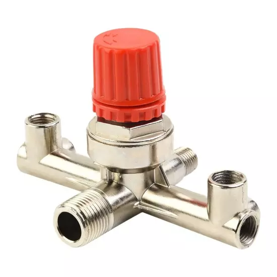 High Flow Double Outlet Tube Air Compressor Switch Pressure Regulator Valve