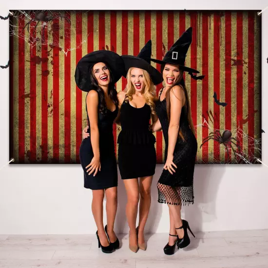 Halloween Circus Carnival Scary Backdrop Decoration Horrible Creepy Carnival ...