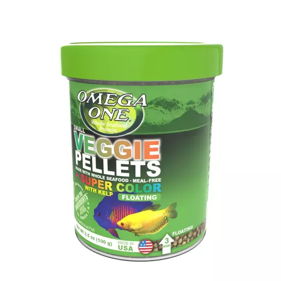 Super Color Veggie Kelp 3mm Floating Pellets, 3.5 oz Container