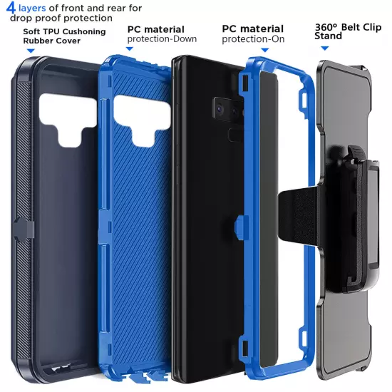 For Samsung Galaxy Note 9 Heavy Duty Shockproof Phone Case Cover / Belt Clip