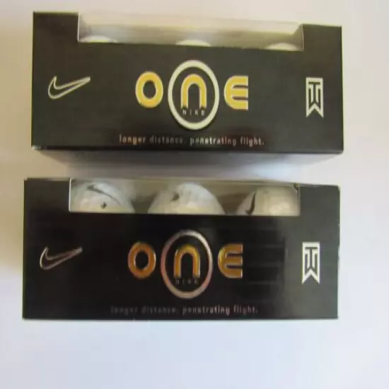 New Nike ONE Black TW Tiger Woods Golf Balls - 2 Sleeve (6) - Vintage QTY