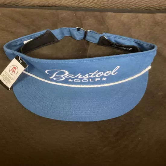 Barstool Sports Golf Rope Visor Adjustable Size Denim / White NEW