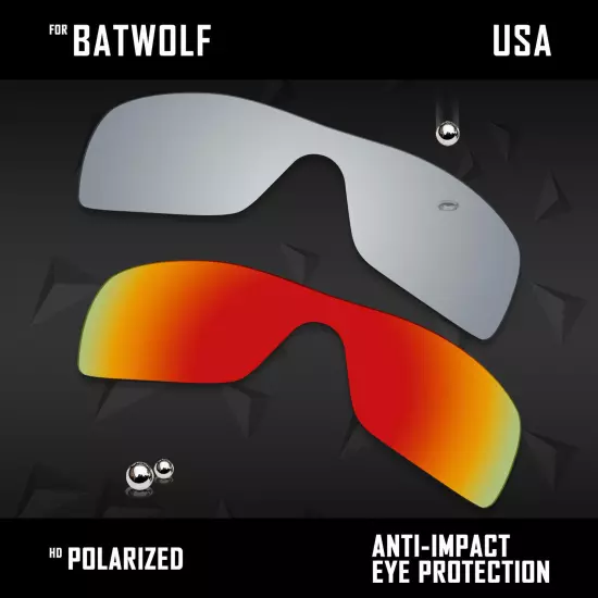 Anti Scratch Polarized Replacement Lenses for-Oakley Batwolf OO9101 Options