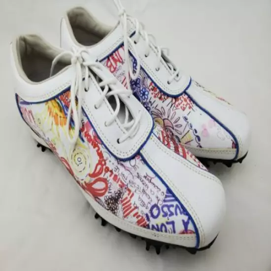 FootJoy Softspikes Golf Shoes Sz 7 M Lopro 97054 Graffiti Art Multicolored