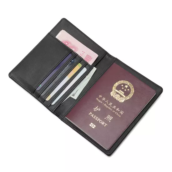 RFID Blocking Slim Leather Travel Passport Wallet ID Card Case Cover Holder US