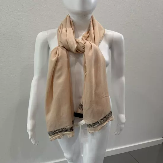 Ann Taylor LOFT Scarf Dusty Peach With Sequins Rectangle 24x70 MSRP $59 NEW