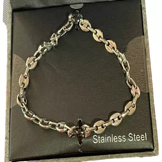 William Rast Silver Stainless Steel Chain Link Men's Bracelet