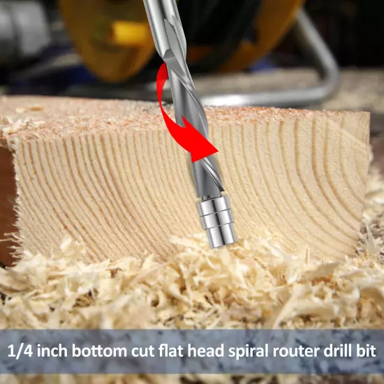 Downcut Spiral Flush Trim Router Bit Carbide Flush Cut Router Bit w/ 1/4" Shankφ