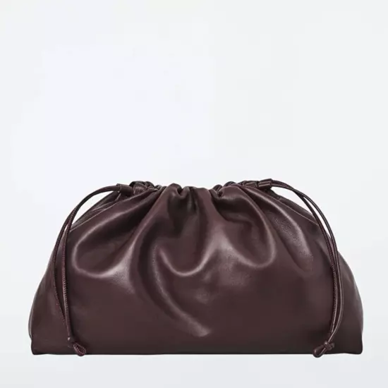 COS Cavatelli Clutch - Leather NWT Bordeaux