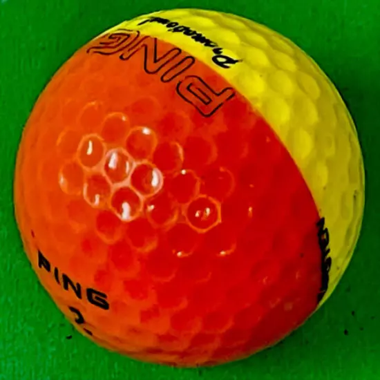 PING Promotional Karsten Orange Yellow GOLF BALL Rare 392 Or 432 Dimple 2 Color