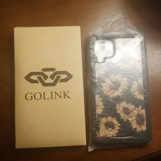 GOLINK Samsung Galaxy A12 Sunflower Full body Case Cover Black Yellow 