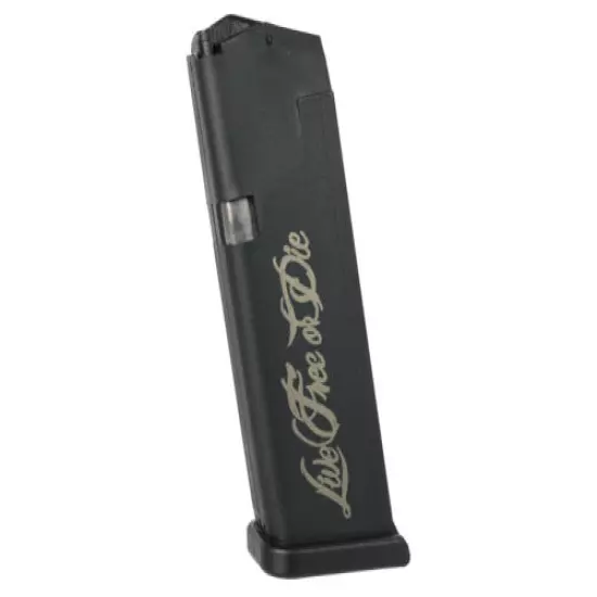 Glock OEM Magazine for 23 Gen 1-4 10 Round .40 Live Free Or Die, Engraved