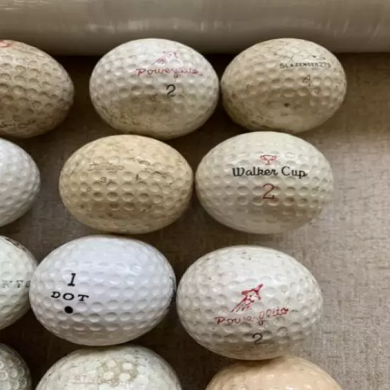 LOT of 16 Vintage Antique Golf Balls- Walker Cup, Julius Boros Canny Scot, Haig