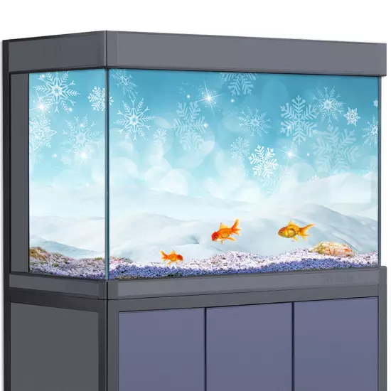 Aquarium Background Sticker, Winter Snowflakes Fish Tank Decorations Poster