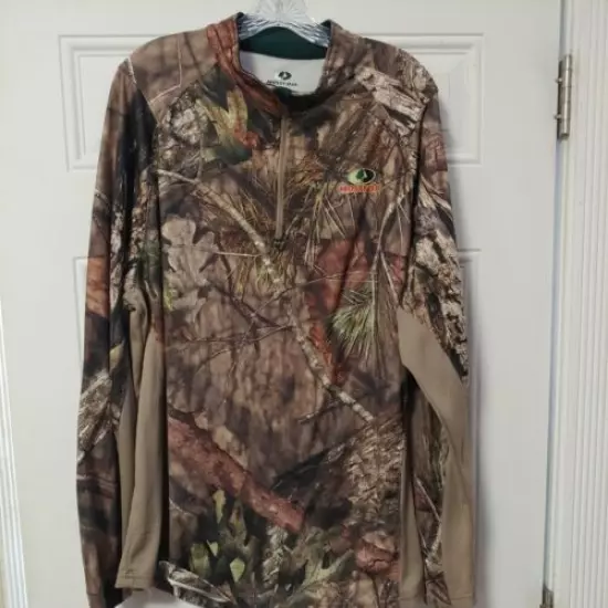 Mossy Oak Long Sleeve Camo 1/4 Zip Pullover Hunting Shirt Size 2XL