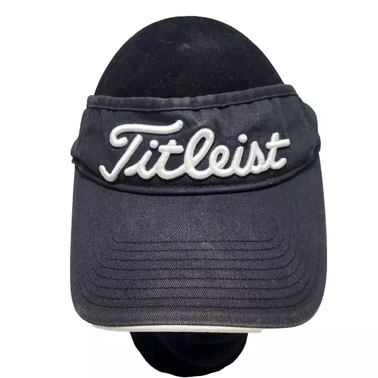 Titleist FJ Foot Joy Black and White Embroidered Adjustable Golf Visor Footjoy