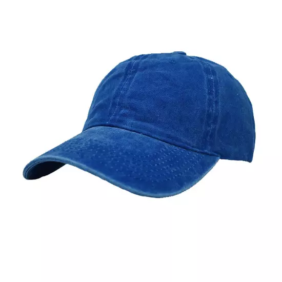 Plain Adjustable Military Solid Washed Cotton Polo Style Baseball Cap Dad Hat