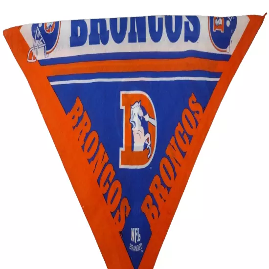 Denver Broncos NFL Vintage Bandana Classic VINTAGE Logo 100% Cotton MADE IN USA.