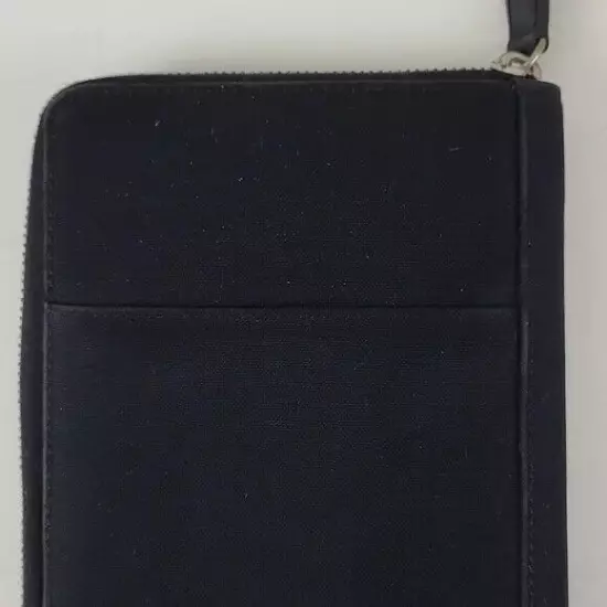 Coach Unisex Card Travel Passport Wallet Full Zip Black Canvas