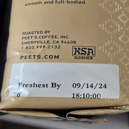 4 x Peet's Coffee Single Origin Brazil GROUND 10.5oz FRESHEST BY 9/14/24