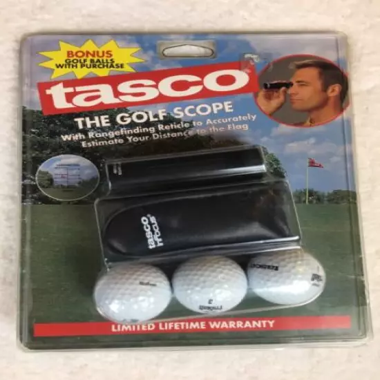 Tasco THE GOLF SCOPE Golf Scope Range Finder bundle with Golf Balls - New (33)