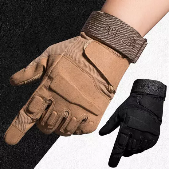 Mens Tactical Full Finger Gloves Army Military Combat Hunting Shooting Gloves