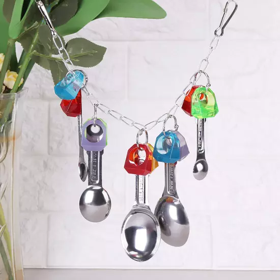 Colorful Plastic Parrot Bird Chewing Playing Toys Cage Hanging Decoration