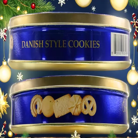 Danish Style Butter Cookies in Metal Tin 12 Ounce