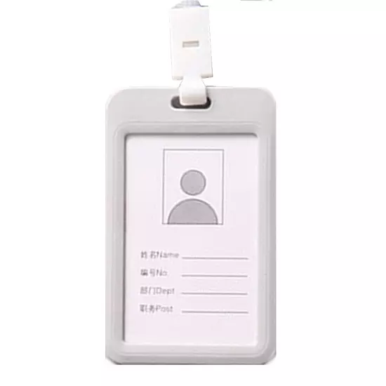 Double-Sided Plastic ID Card Holder Work Badge Wallet Neck Strap Lanyard❥